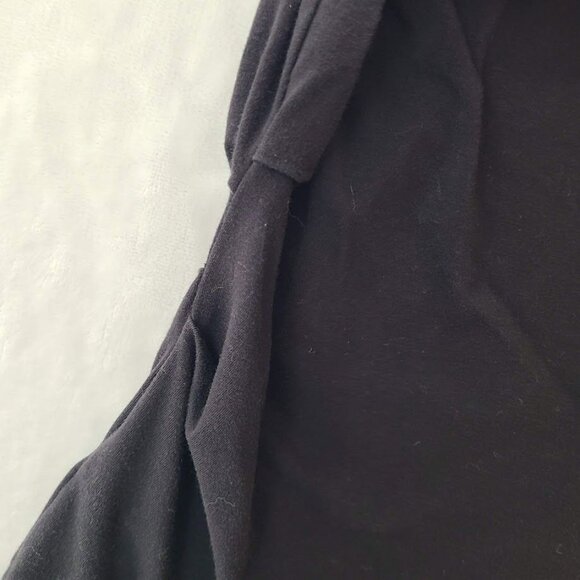 Athleta Black V-Neck Athletic Top Ruched Side Stretch Shirt Womens M - Picture 5 of 10